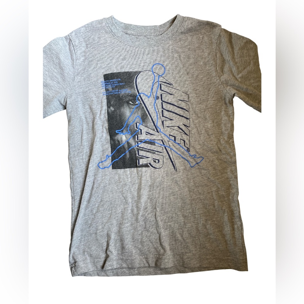 Nike • Gray Tee • Blue Air Graphic